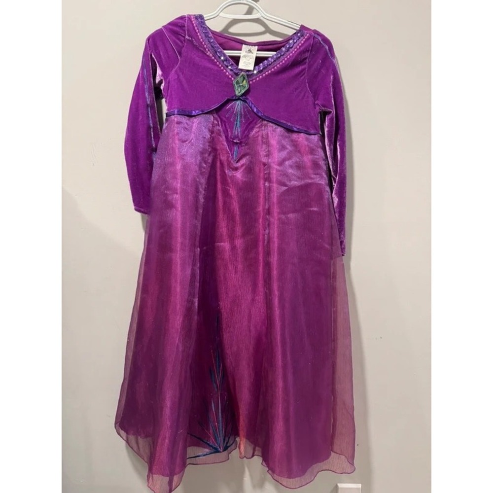 Disney sz 9-10 Girls Frozen Elsa Dress Up Costume Purple Long Sleeve